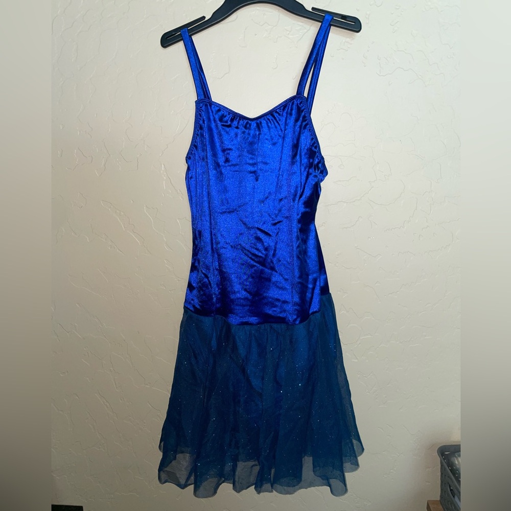 blue one-piece solo costume